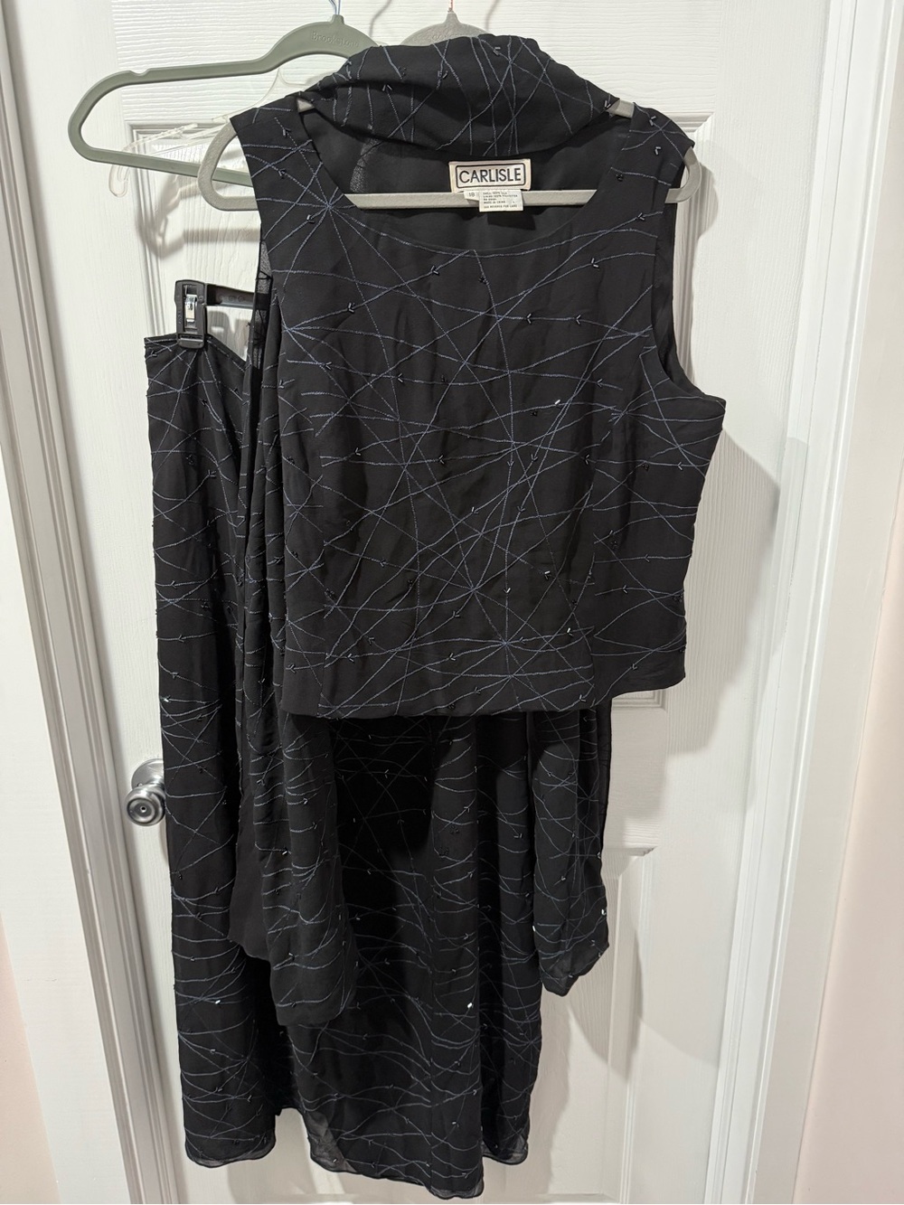 Carlisle 100% silk 3 piece maxi skirt set perfect for wedding, cocktail party.